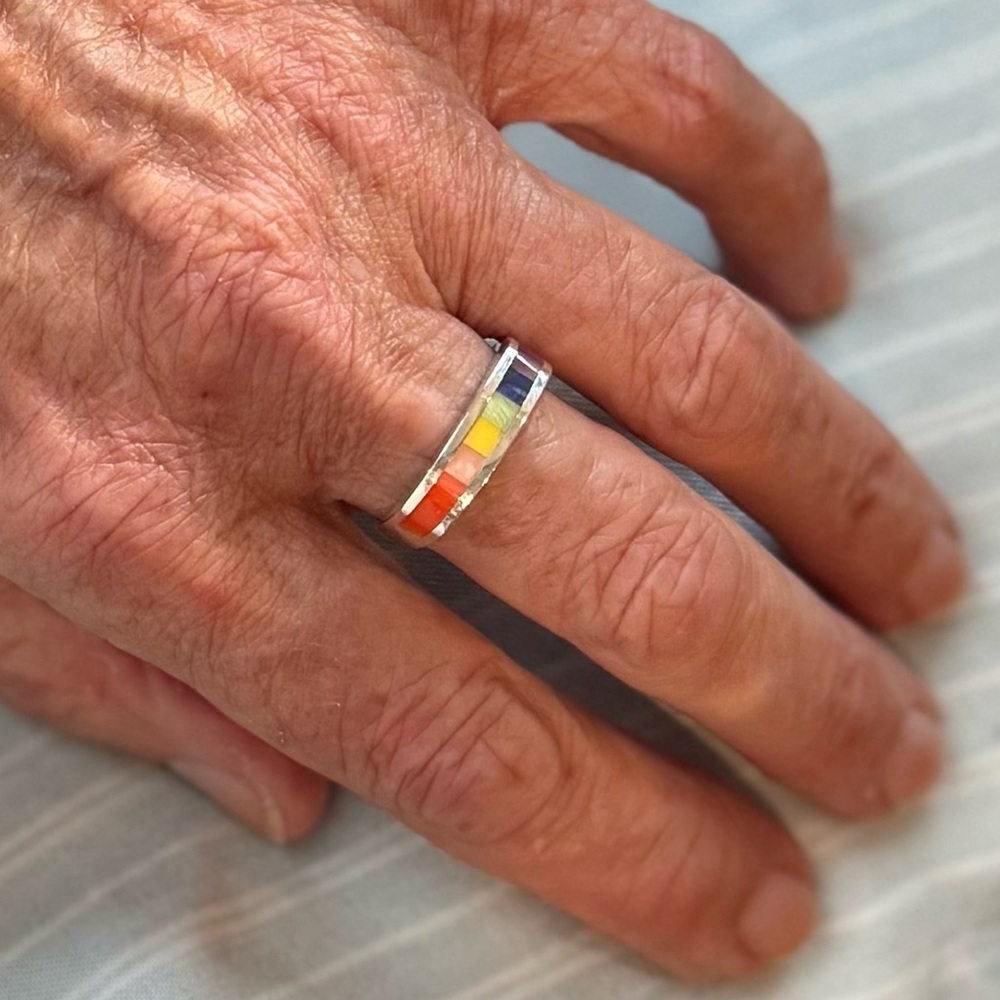 Rainbow Sterling Ring 925